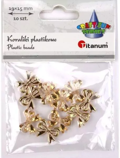 Koraliki plastikowe kokardki 5mm 10szt - tantis.pl