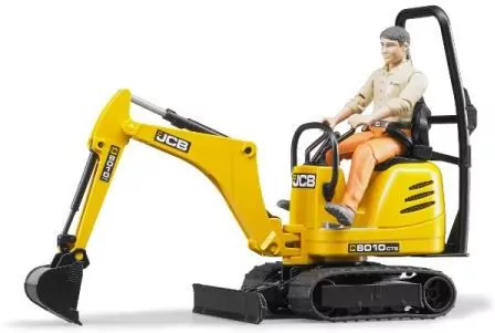 Mikrokoparka JCB 8010 CTS z figurką budowlańca - tantis.pl