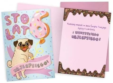 Karnet Urodziny 6 piesek - tantis.pl