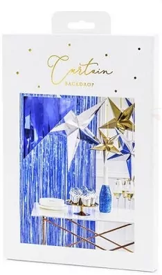 Kurtyna Party niebieski 90x250cm - tantis.pl