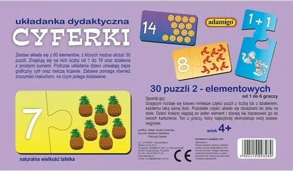 Cyferki. Układanka dydaktyczna - tantis.pl