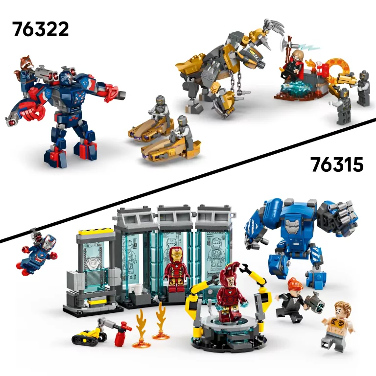 LEGO® Marvel. Iron Man i War Machine kontra drony Hammera 76320 - tantis.pl