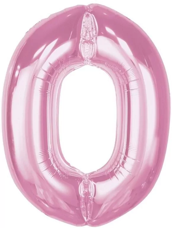 Balon foliowy cyfra 0 jasnoróżowa Smart 92cm - tantis.pl