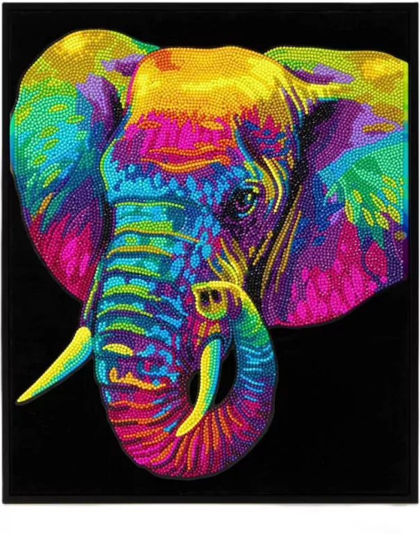 Diamond Dotz - Adults Flocked Neon Elephant - tantis.pl