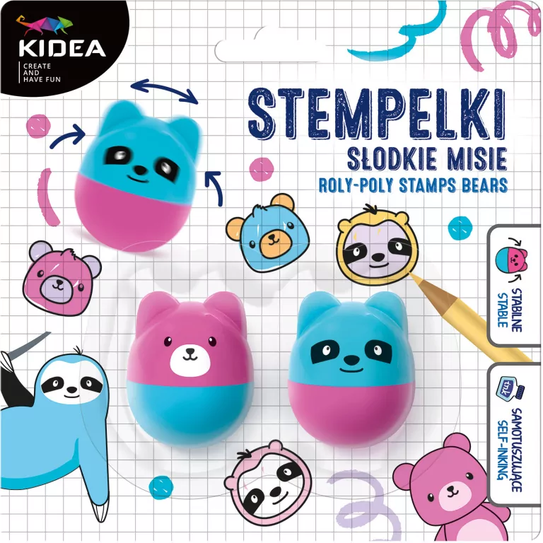 Stempelek wańka wstańka Misie KIDEA - tantis.pl