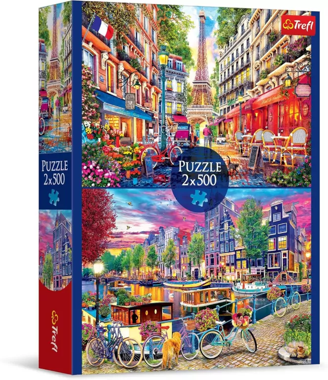 Trefl. Puzzle 2x500. Europejskie stolice - tantis.pl