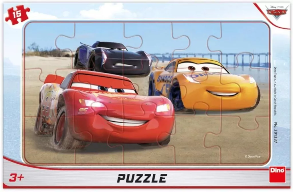 Puzzle 15 ramkowe Auta Cars Wyścig - tantis.pl
