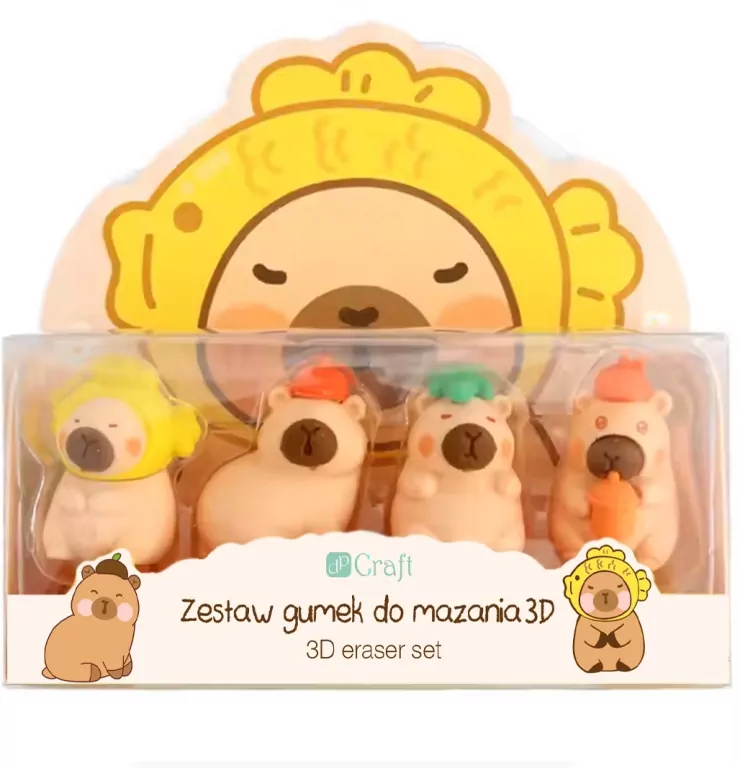 Gumki do mazania 3D Kapibara 4szt - tantis.pl