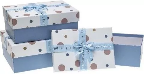 Pudełko prezentowe z kokardą niebieski ROZETT - tantis.pl