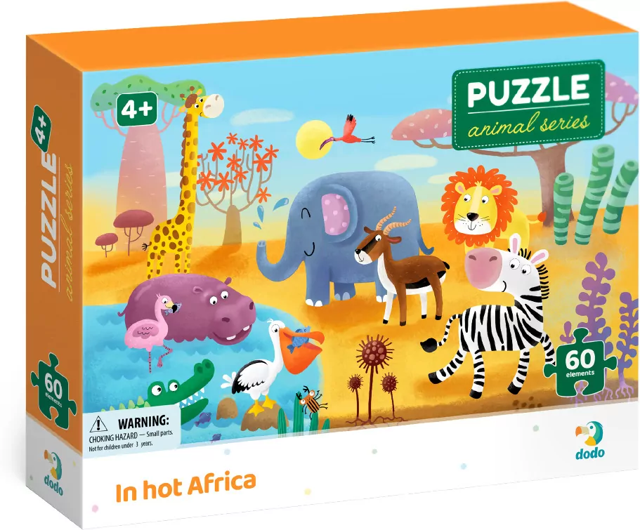 Puzzle 60. W gorącej Afryce. DOP300376 - tantis.pl