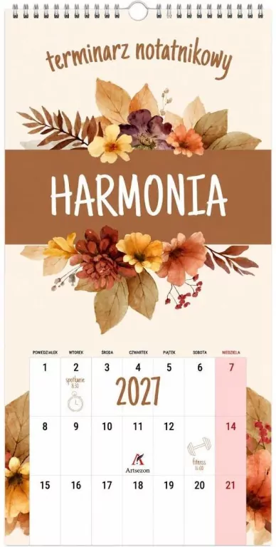 Kalendarz 2027 notatnikowy Harmonia - tantis.pl