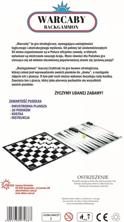 Warcaby - Backgammon ABINO - tantis.pl
