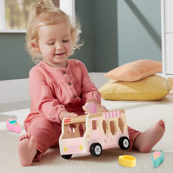Fisher Price Ciężarówka z lodami drewniany sorter - tantis.pl