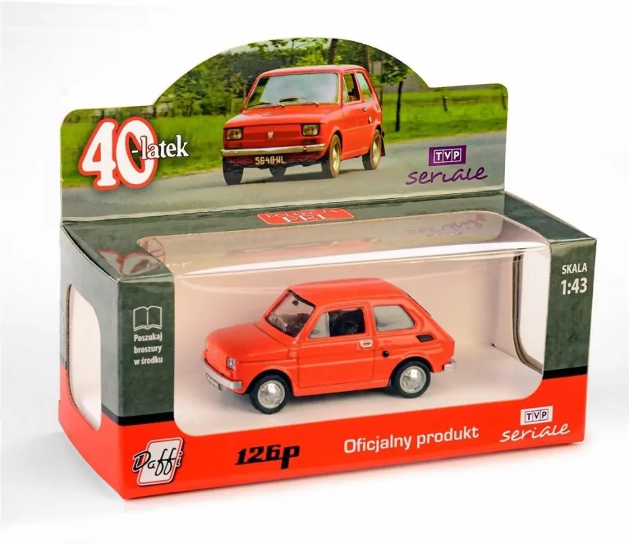 Fiat 126P czterdziestolatek czerwony - tantis.pl