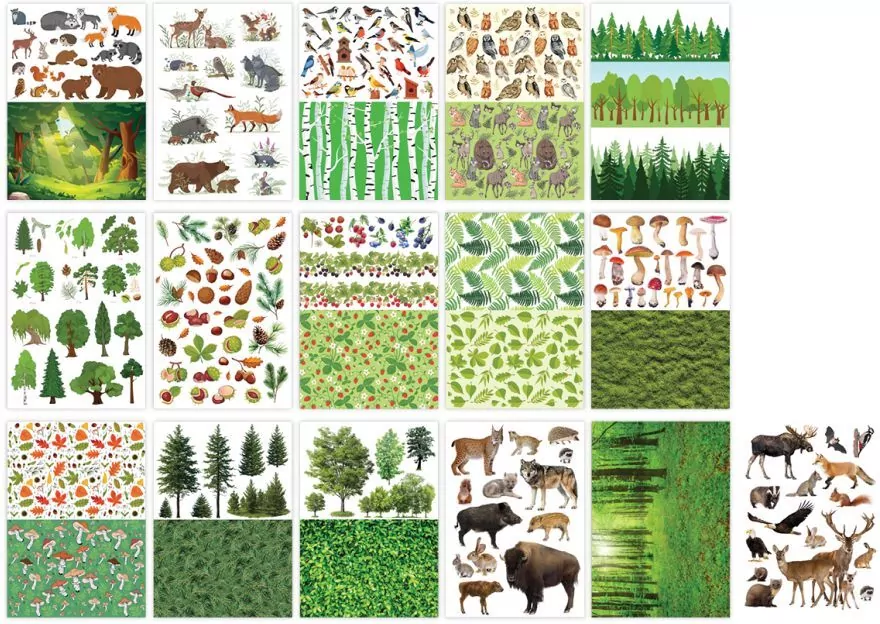 Blok z motywami Forest 80g/m2 A4 16 ark HAPPY COLO - tantis.pl