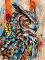 Malowanie po numerach - Ekspresyjna sowa 30x40cm - tantis.pl