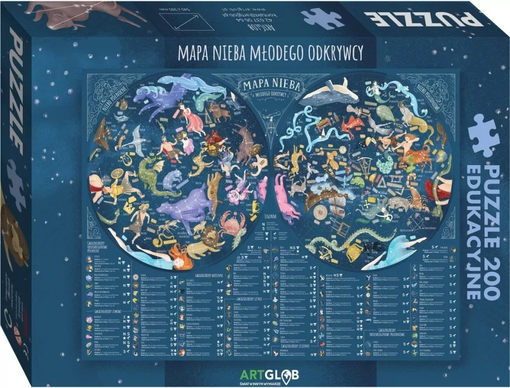 Puzzle 200 - Mapa Nieba Młodego Odkrywcy - tantis.pl