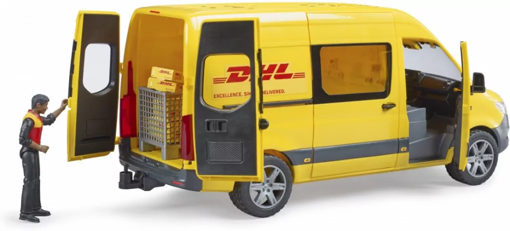 Mercedes Sprinter DHL z figurką i akcesoriami - tantis.pl