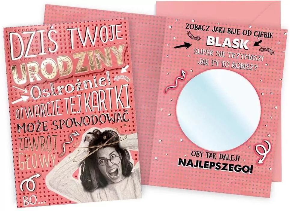 Karnet B6 Urodziny damskie lusterko - tantis.pl