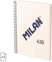 Zeszyt na spirali A5/80K gładki 1918 beżowy MILAN