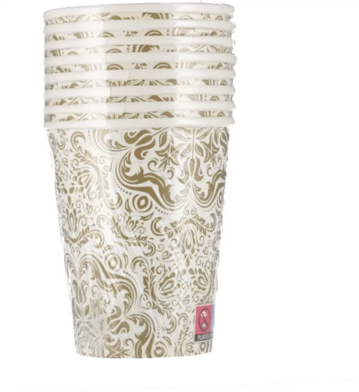 KUBEK PAP 250ML ORNAMENT ZLO 027904 PM OP8SZ FOL - tantis.pl