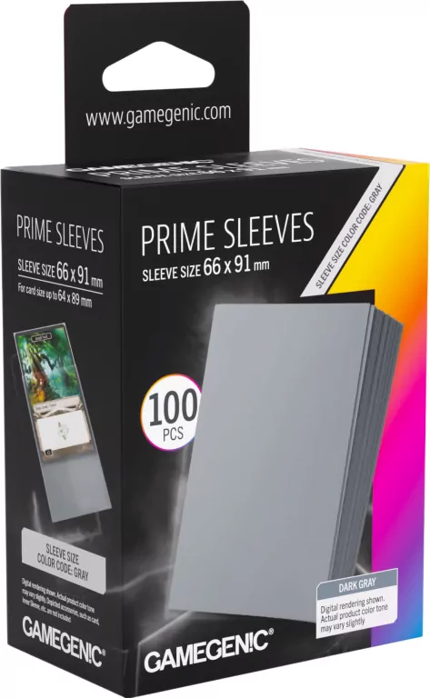Gamegenic: Prime Sleeves (66x91 mm) - Dark Gray - 100 sztuk - tantis.pl
