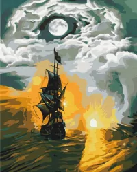 Malowanie po numerach - Statek w burzy 40x50cm