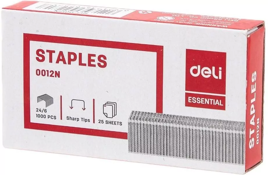 Zszywki 24/6 1000szt DELI - tantis.pl