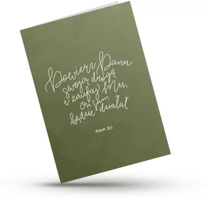 Kartka składana - Powierz Panu - zieleń - tantis.pl