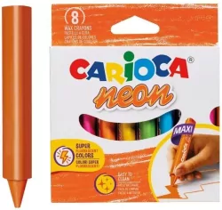 Kredki świecowe maxi neon 8 kolorów CARIOCA