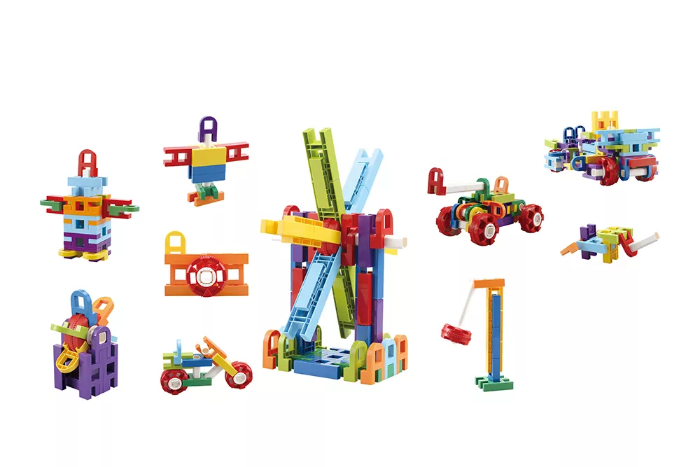Klocki małych geniuszy. Drabinki 62 elementy - tantis.pl