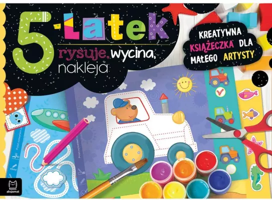 5-latek rysuje, wycina, nakleja