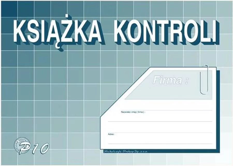 Książka kontroli P10U - tantis.pl