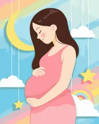 Malowanie po numerach - Przyszła mama 40x50cm