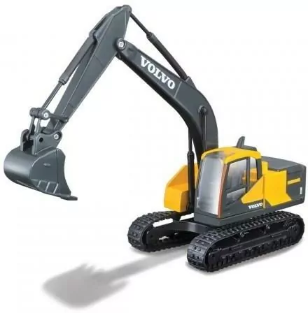 BBurago. Volvo EC220E Excavator Yellow/Grey 1:50 - tantis.pl