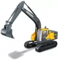 BBurago. Volvo EC220E Excavator Yellow/Grey 1:50 - tantis.pl