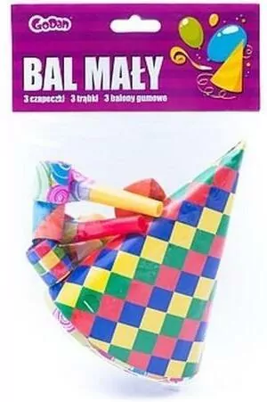 Zestaw bal 3 czapeczki 3 trąbki 3 balony - tantis.pl