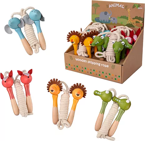 Skakanka z drewnanym uchwytem Zwierzaki - tantis.pl