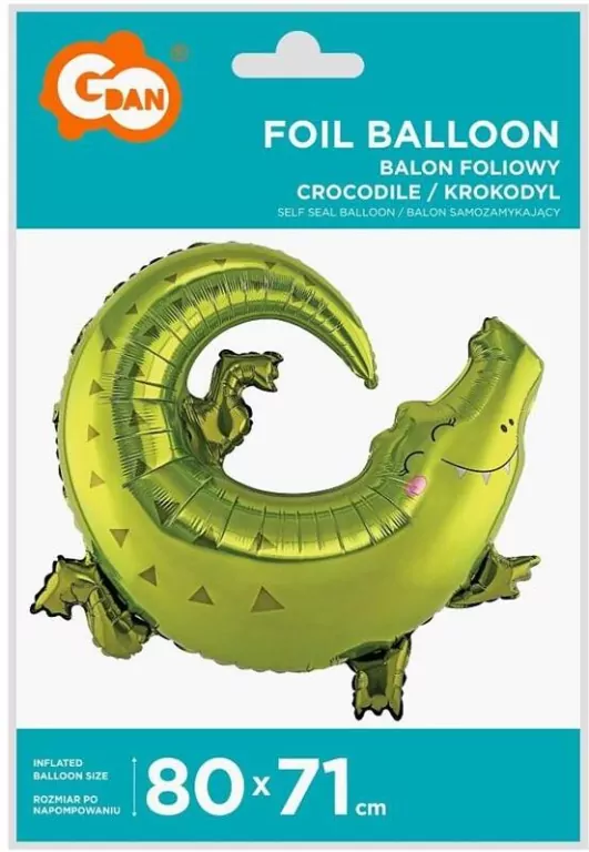 Balon foliowy Krokodyl, 80x71cm - tantis.pl