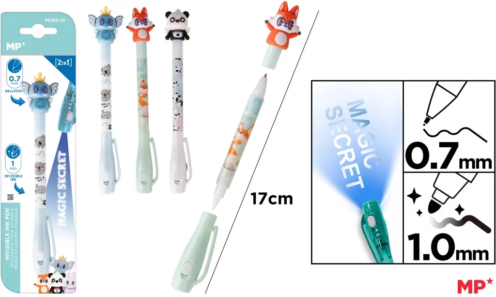 Długopis szpiegowski UV 0.7/1.0mm Zwierzątka MIX - tantis.pl
