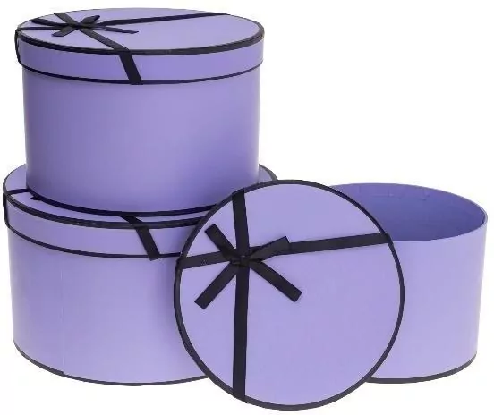 Pudełko Flower Box z kokardą purpur ROZETTE - tantis.pl