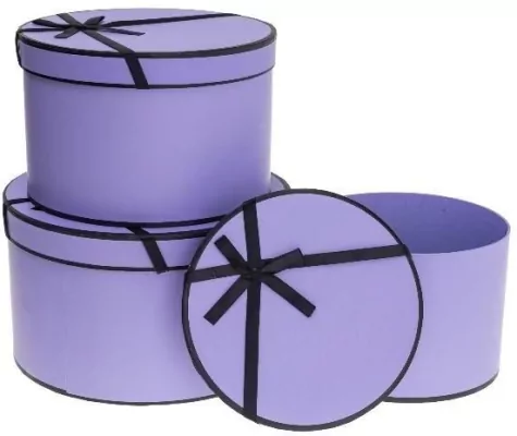 Pudełko Flower Box z kokardą purpur ROZETTE