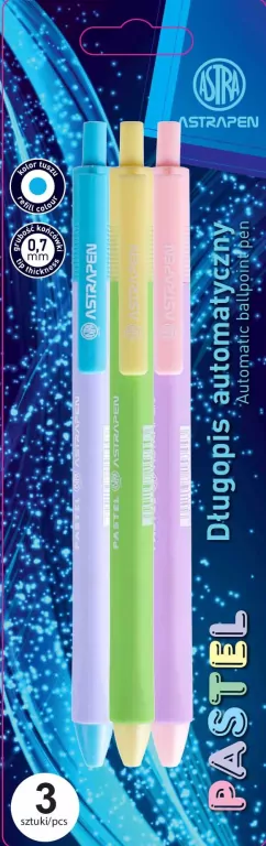 Długopis automatyczny 0,6mm. Pastel Pen. 3 sztuki - tantis.pl