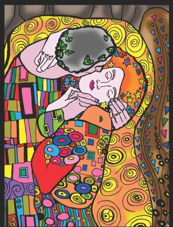 Kolorowanka welwetowa 47x35cm Klimt Pocałunek - tantis.pl