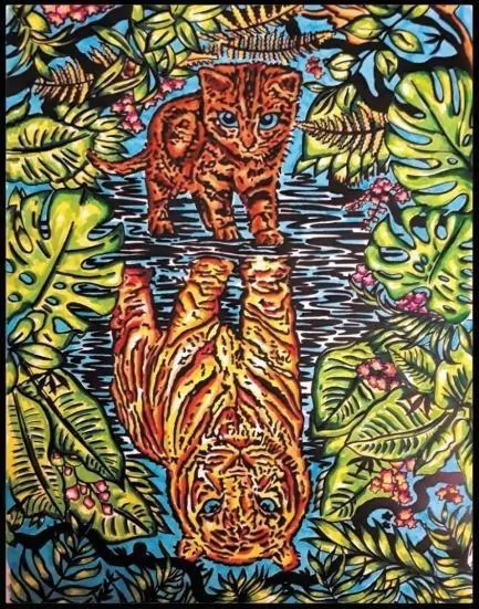 Kolorowanka welwetowa Kocia natura 47x35cm - tantis.pl