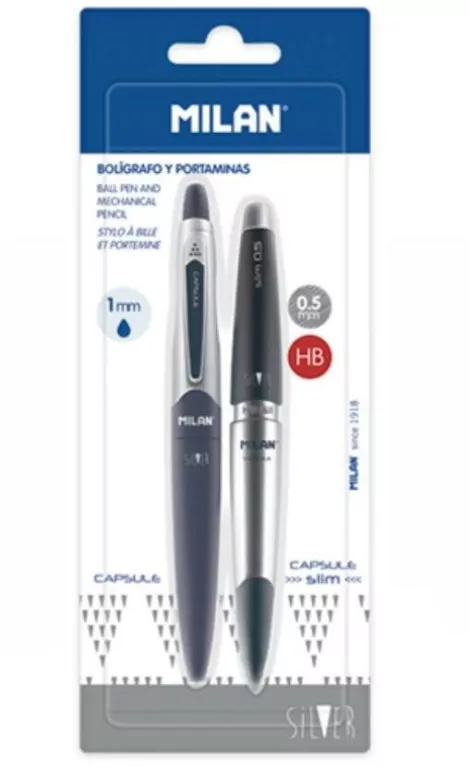 Długopis + ołówek mechaniczny. Capsule Silver - tantis.pl