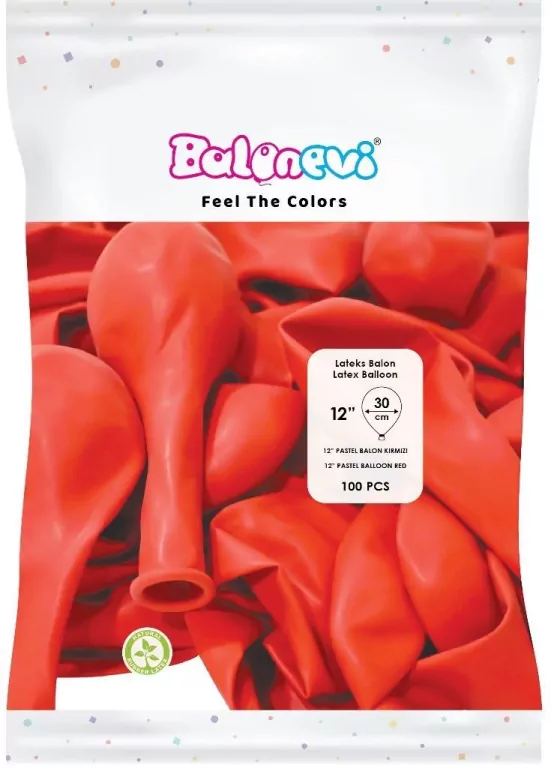 Balony lateksowe Pastel czerwony 30cm - tantis.pl
