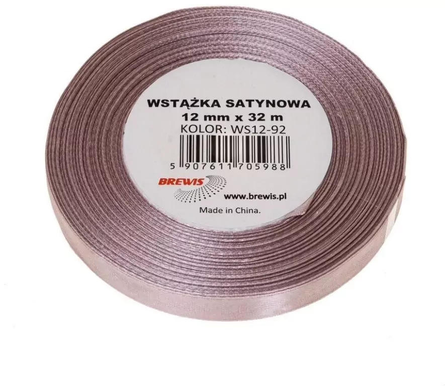 Wstążka satynowa pudrowy róż 12mm x 32m - tantis.pl