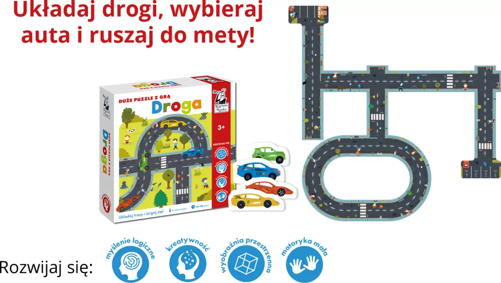 Droga. Duże puzzle z grą. Kapitan Nauka - tantis.pl