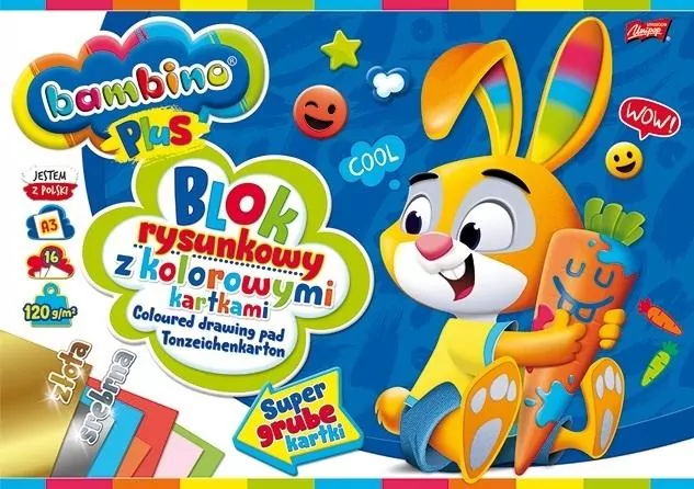 Blok rysunkowy kolor A3/16K Plus  BAMBINO. 1 sztuka - tantis.pl